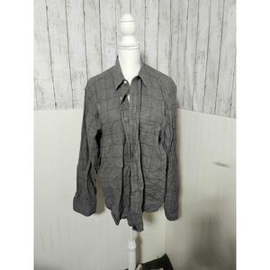 UNTUCKit Men’s XL Gray Windowpane Button Down Shirt Long Sleeve Cotton